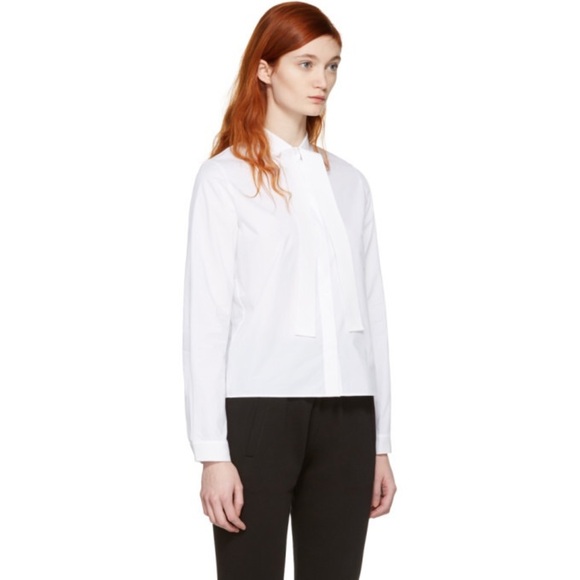 MM6 Maison Martin Margiela White Tie Collar Shirt - Picture 2 of 10